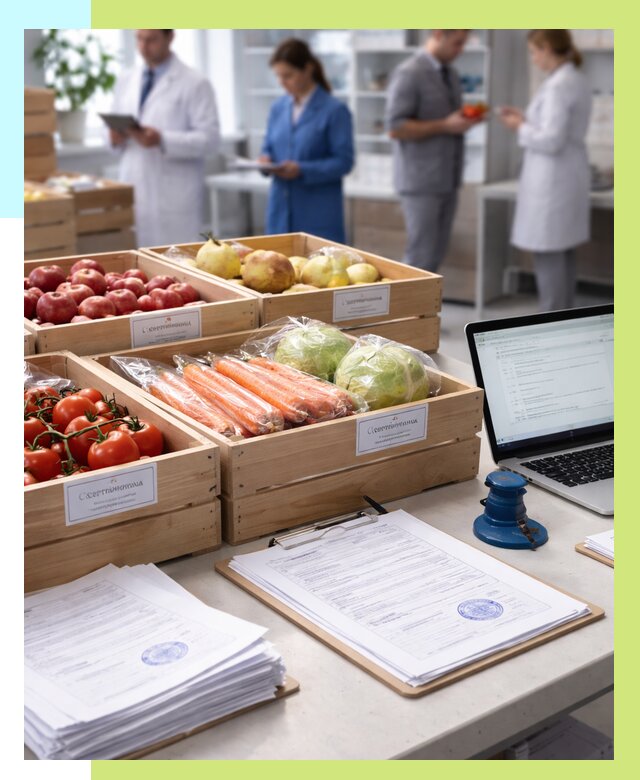 Сертификация овощей и фруктов в Костомукше от 8672 р. | Алешин-Ктм