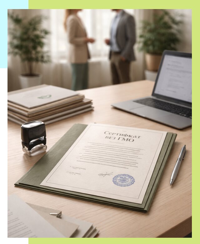 Сертификат без ГМО в Костомукше от 7652 р. оформить срочно Алешин-Ктм